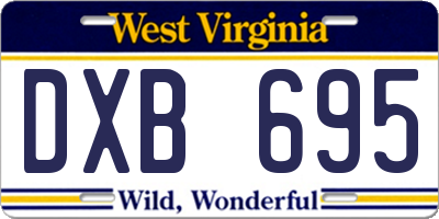 WV license plate DXB695