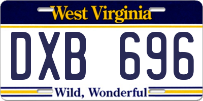 WV license plate DXB696