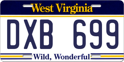 WV license plate DXB699