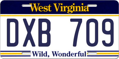 WV license plate DXB709