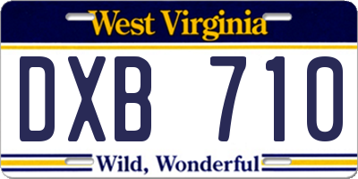 WV license plate DXB710