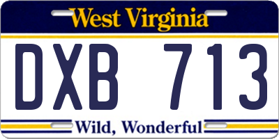 WV license plate DXB713
