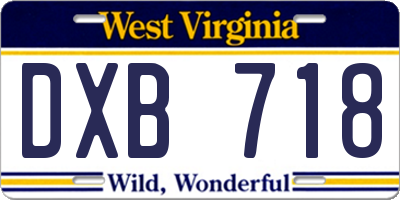 WV license plate DXB718