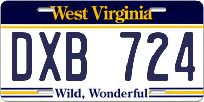 WV license plate DXB724