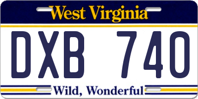WV license plate DXB740