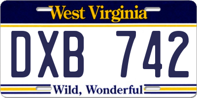 WV license plate DXB742