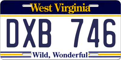 WV license plate DXB746