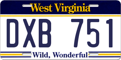 WV license plate DXB751