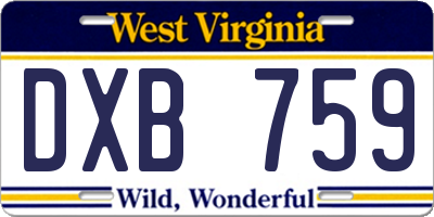 WV license plate DXB759