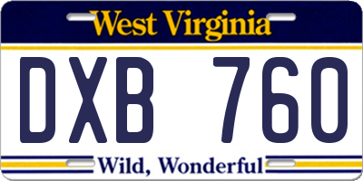 WV license plate DXB760