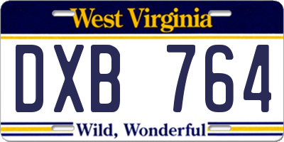 WV license plate DXB764