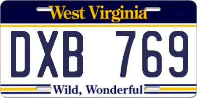 WV license plate DXB769