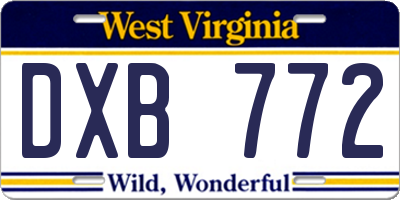 WV license plate DXB772