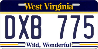 WV license plate DXB775