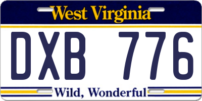 WV license plate DXB776