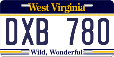 WV license plate DXB780