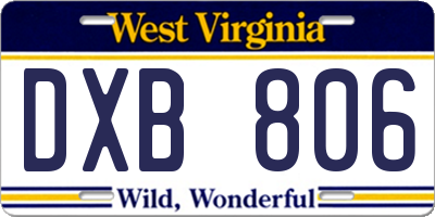 WV license plate DXB806