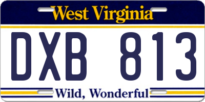 WV license plate DXB813