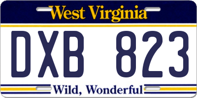 WV license plate DXB823