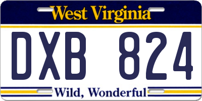 WV license plate DXB824