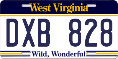 WV license plate DXB828