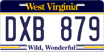 WV license plate DXB879