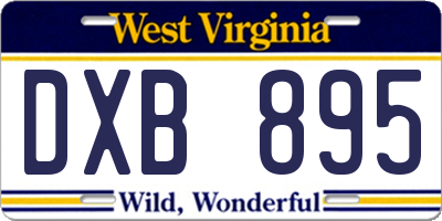 WV license plate DXB895