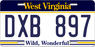 WV license plate DXB897