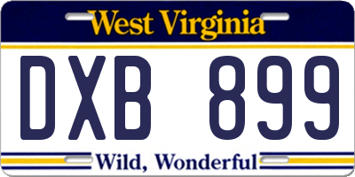 WV license plate DXB899