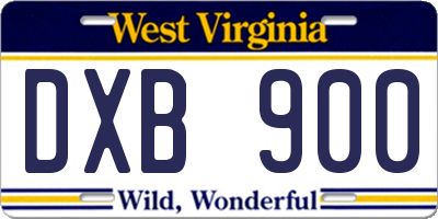 WV license plate DXB900