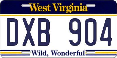 WV license plate DXB904
