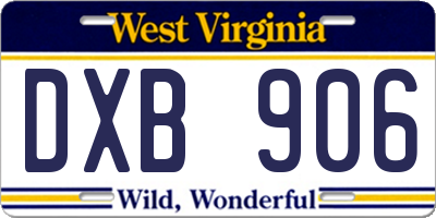 WV license plate DXB906
