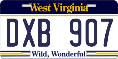 WV license plate DXB907