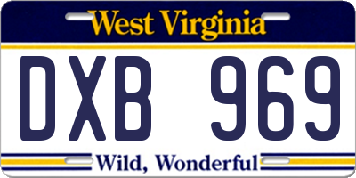 WV license plate DXB969