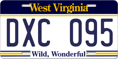 WV license plate DXC095