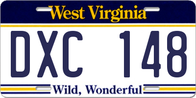 WV license plate DXC148