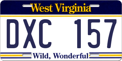 WV license plate DXC157