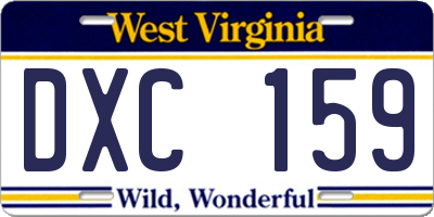 WV license plate DXC159