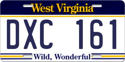 WV license plate DXC161
