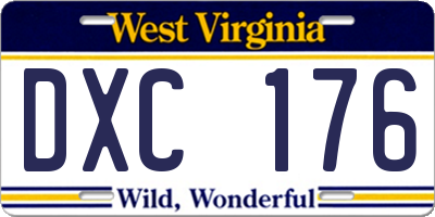 WV license plate DXC176