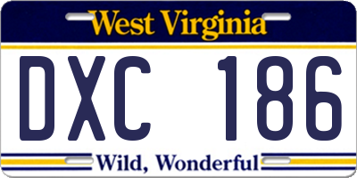 WV license plate DXC186
