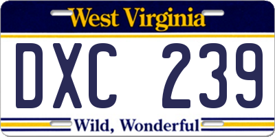 WV license plate DXC239