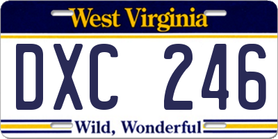 WV license plate DXC246