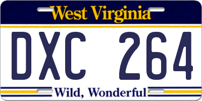 WV license plate DXC264