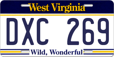 WV license plate DXC269