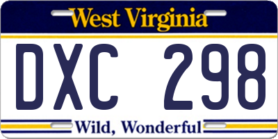 WV license plate DXC298
