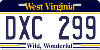 WV license plate DXC299