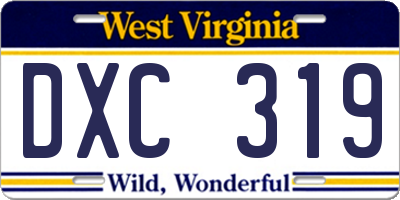 WV license plate DXC319