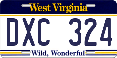 WV license plate DXC324