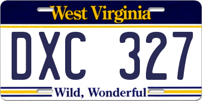 WV license plate DXC327